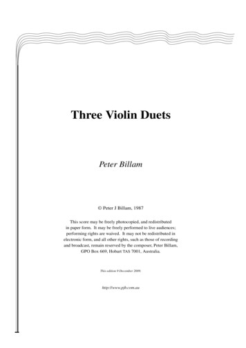 Three Violin Duets - Pjb .au