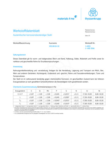 Werkstoffdatenblatt Edelstahl 1.4301 - Deutsch