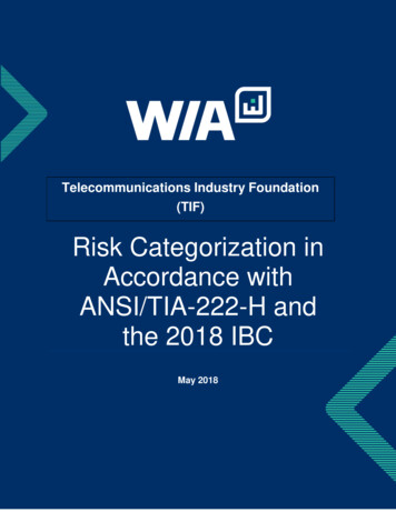 Risk Categorization In Accordance With ANSI/TIA-222-H And .