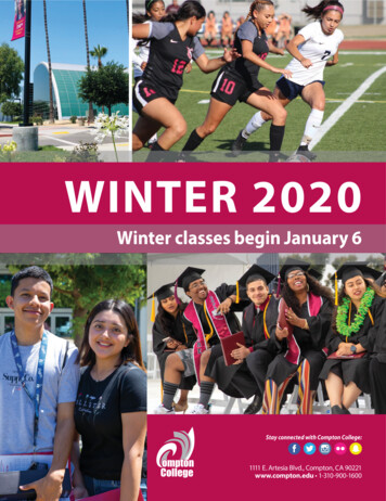 Compton College Winter 2020 Class Schedule