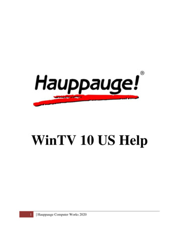 WinTV 10 Manual - Hauppauge