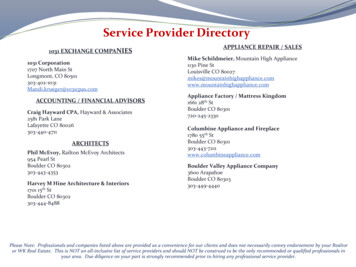 Service Provider Directory - BoulderColoradoProperties 