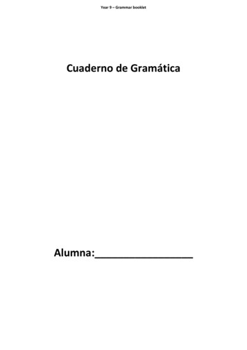 Cuaderno De Gramática - Arden.solihull.sch.uk