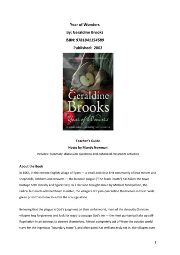 Year Of Wonders By: Geraldine Brooks ISBN: 9781841154589