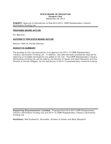 STATE BOARD OF EDUCATION Consent Item September 29, 2014