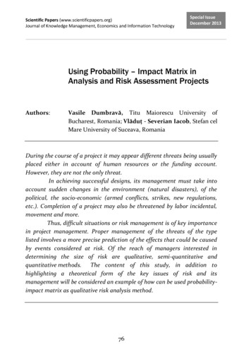 Using Probability Impact Matrix In Analysis And Risk Assessment Projects