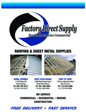ROOFING & SHEET METAL SUPPLIES - Factory Direct Supply
