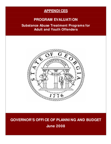 APPENDICES PROGRAM EVALUATION - Governor's Office Of Planning And Budget