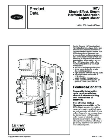 Product 16TJ Data Hermetic Absorption Liquid Chiller - Carriercca 
