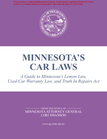 Minnesota's Car Laws - Minnesota Legislature