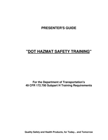 DOT HAZMAT SAFETY TRAINING - Marcomltd 