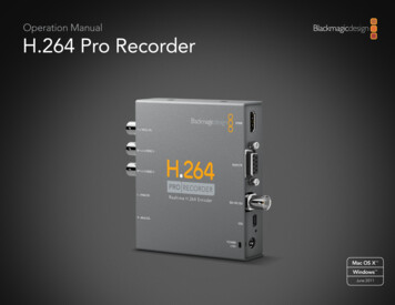 Operation Manual H.264 Pro Recorder - B&H Photo