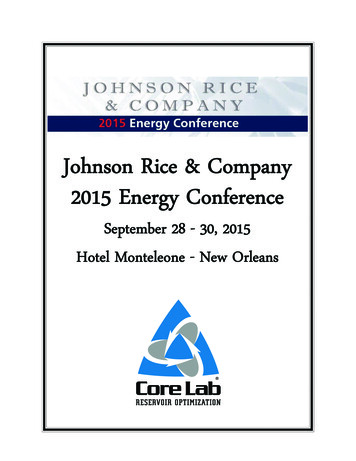 Johnson Rice & Company 2015 Energy Conference - Core Laboratories