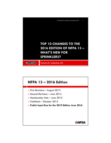 NFPA 13 - 2016 Edition