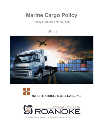 Marine Cargo Policy - UShip