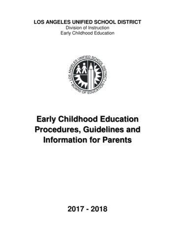 Early Childhood Education Procedures, Guidelines And Information For .