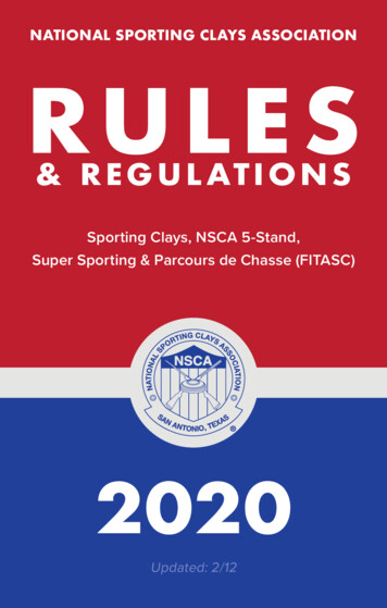 National Sporting Clays Association Rules - Nssa-nsca