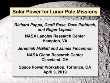 Solar Power For Lunar Pole Missions - NASA