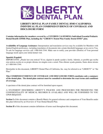 LIBERTY Dental Plan Family Dental HMO Individual EOC