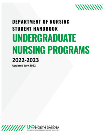 Department Of Nursing Student Handbook Undergraduate Nursingprograms