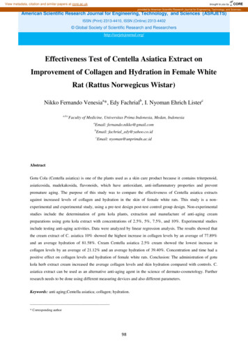 Effectiveness Test Of Centella Asiatica Extract On Improvement Of .