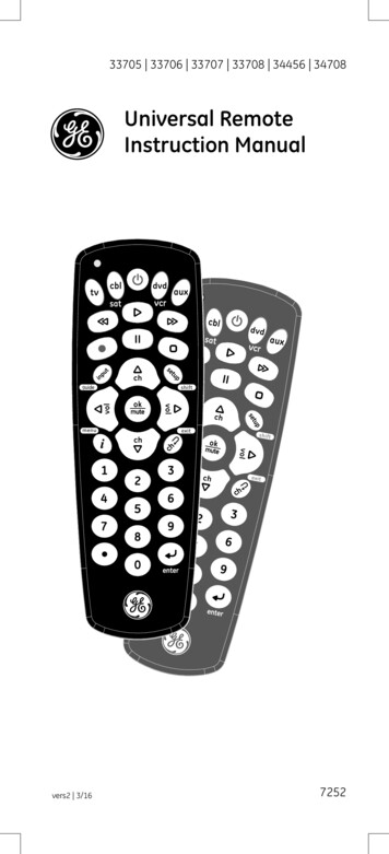 Universal Remote Instruction Manual - By Jasco