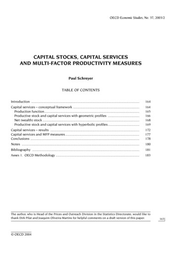 Capital Stocks, Capital Services - Oecd