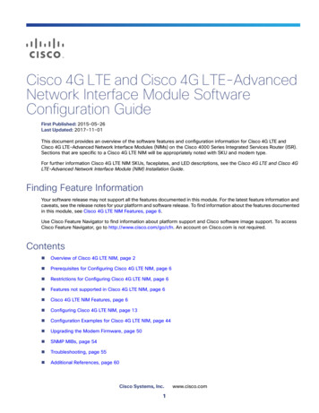 Cisco 4G LTE And Cisco 4G LTE-Advanced Network Interface Module .