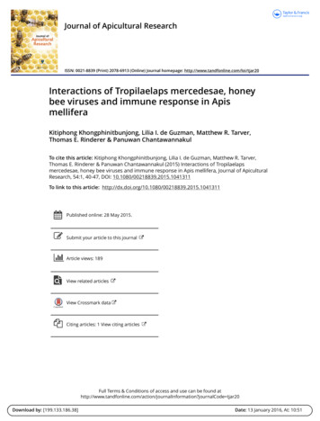 Interactions Of Tropilaelaps Mercedesae, Honey Bee Viruses And Immune .