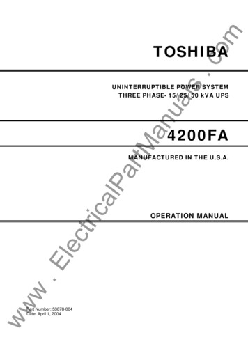 TOSHIBA - Electrical Part Manual S