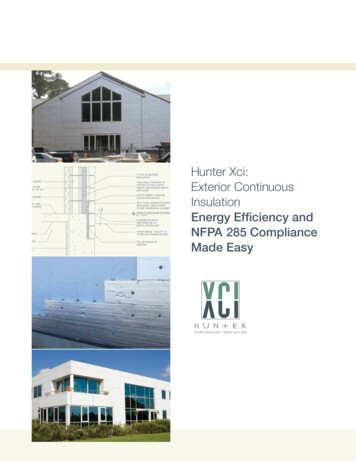 Hunter Xci: Exterior Continuous Insulation Energy Efficiency And NFPA .