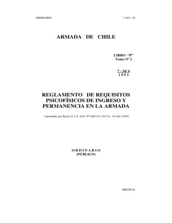REGLAMENTO DE REQUISITOS PSICOFÍSICOS DE INGRESO Y . - Armada