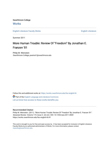 More Human Trouble: Review Of 'Freedom' By Jonathan E. Franzen '81