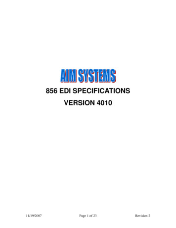 856 EDI SPECIFICATIONS VERSION 4010 - Iconnect-corp 
