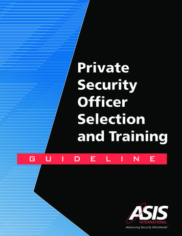 Private Security Officer Selection And Training - Acc 