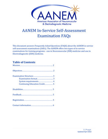 AANEM In-Service Self-Assessment Examination FAQs