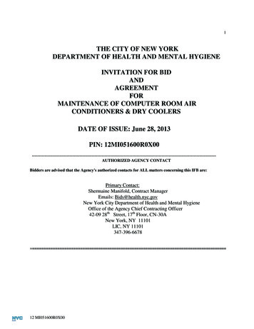 The City Of New York Department Of Health And Mental Hygiene Invitation .