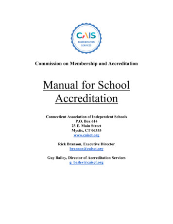 Manual For School Accreditation - Caisct 