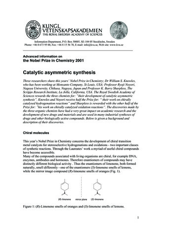 Catalytic Asymmetric Synthesis - Nobel Prize