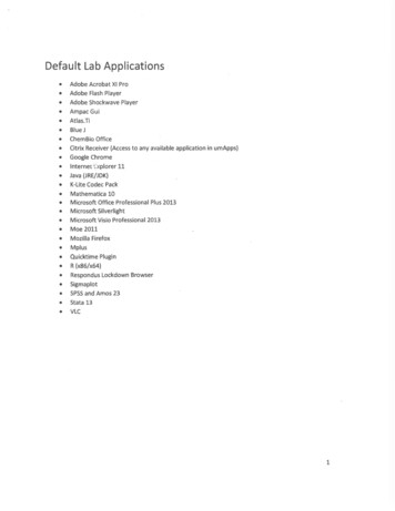 Default Lab Applications - University Of Memphis