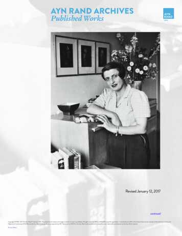 AYN RAND ARCHIVES Published Works