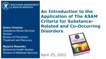 An Introduction To The Application Of The ASAM Criteria For Substance .