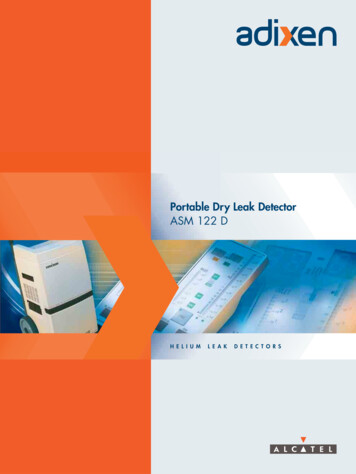 Portable Dry Leak Detector ASM 122 D - Paul Scherrer Institut (PSI)
