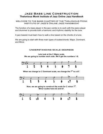 Jazz Bass Line Construction Thelonious Monk Institute Of Jazz Online .