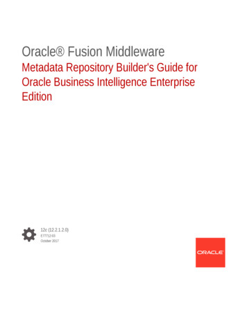 Oracle Fusion Middleware Oracle Business Intelligence Enterprise