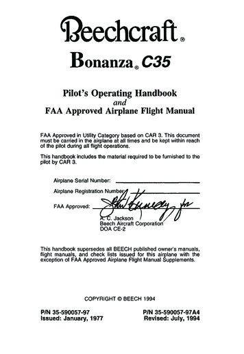 Pilot's Operating Handbook And FAA Approved Airplane Flight Manual