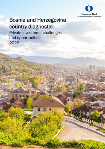 Bosnia And Herzegovina Country Diagnostic - Ebrd 