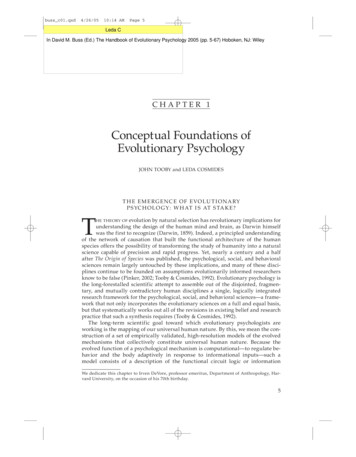 Conceptual Foundations Of Evolutionary Psychology