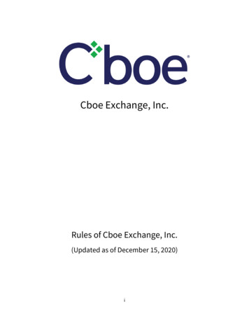 Cboe Exchange, Inc. - Chicago Board Options Exchange