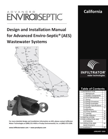California Design And Installation Manual For Advanced Enviro-Septic .